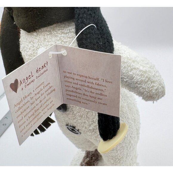 Vintage Angel Heart Snowman Christmas Figurine with Bird and Nest Black Scarf - Picture 6 of 10